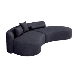 Comfy Home Furnitures Talia Curved Couch- Velvet 4 Seater