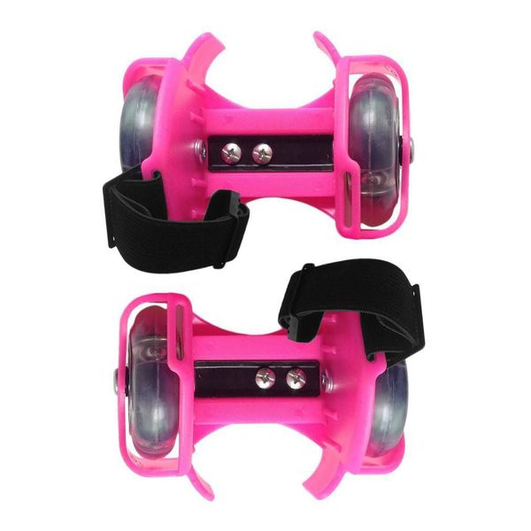 Kids Flashing Roller Skates - Clip on Heelies with LEDs - Pink