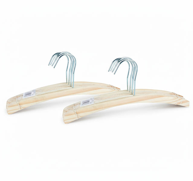 Kiddies Wooden Clothes Hangers - 5 Piece Set for Kids' Clothing - 2 Pack