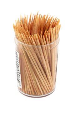 Mihuis Disposable Wooden BambooTooth Picks in PVC Holder - Pack of 12
