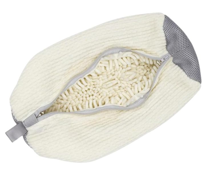 White and Grey Shoe Washing Bag