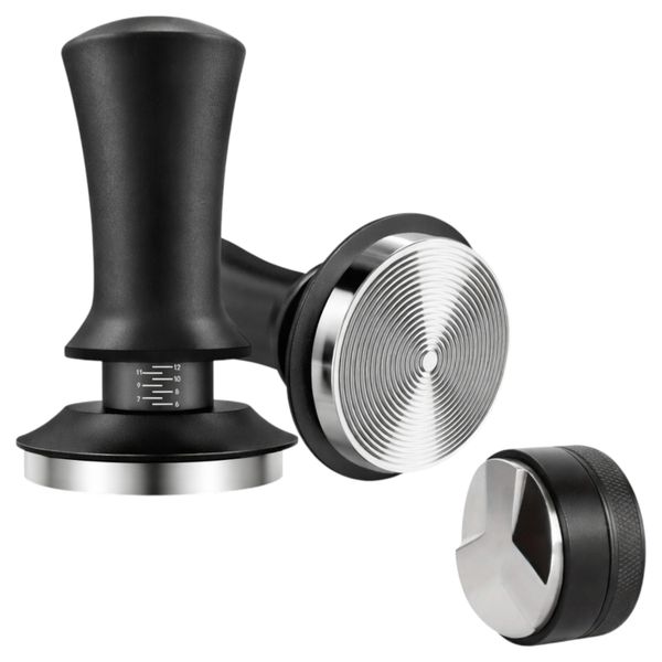 Premium Adjustable Coffee Tamper &amp; Distributor Tool - 58mm