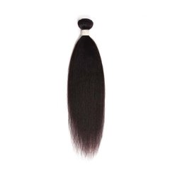 Kinky Straight Human Hair Bundles Natural Black 100% Brazilian Hair 20 Inch
