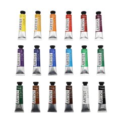 18-Piece Artist Oil Paint Set - 12ml Tubes for Canvas Art