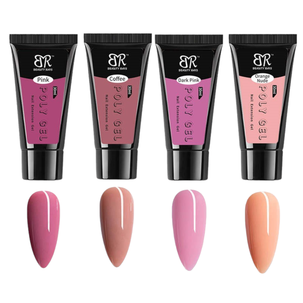 Poly Nail Gel 4 Pieces - Nude Colors 30 ml X4 (Large tubes)