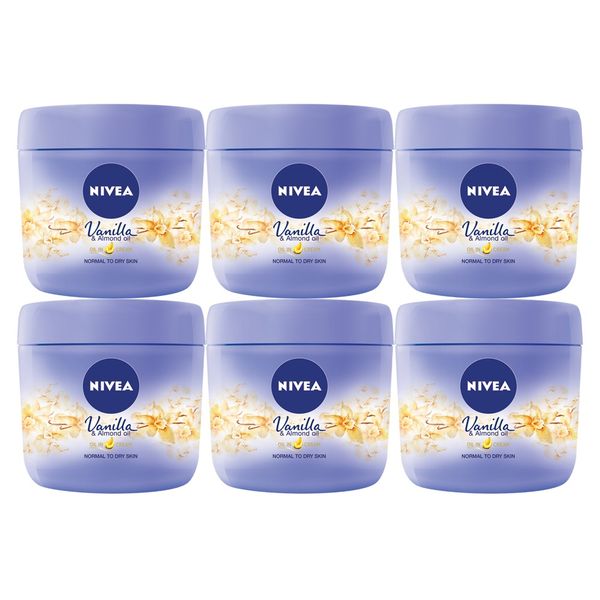 NIVEA Vanilla &amp; Almond Oil in Body Cream, 6x400ml