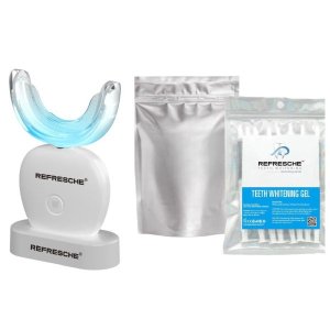 Teeth Whitening Kit: LED Mouthpiece &amp; Gel Syringes