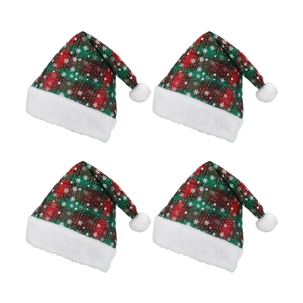 4 Pack Premium Christmas Hats