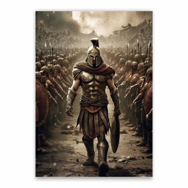 Spartan Warrior In Battle Poster - A1