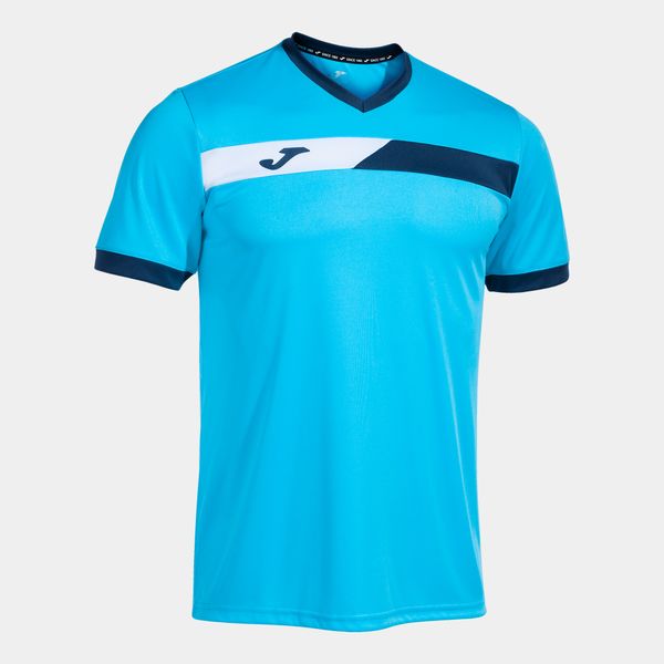 Joma Men's Court Short Sleeve T-Shirt - Fluor Turquoise Navy