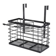 3-in-1 Hair Dryer Holder Adjustable Height, Wall Mounted/Cabinet Door Mount