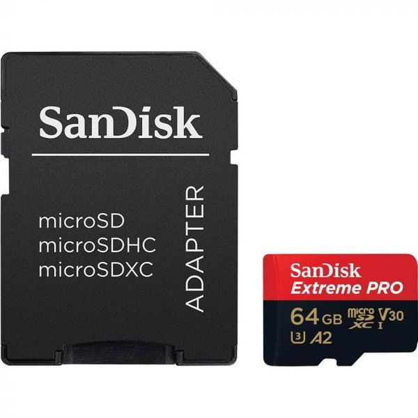 SanDisk 64GB 170MB/s Extreme Pro MicroSD XC with adapter