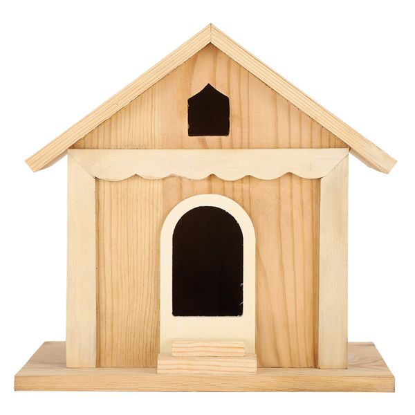 Wooden Bird House DIY Hand-made Parrots Bird Nesting Box Outdoor Garden Dec