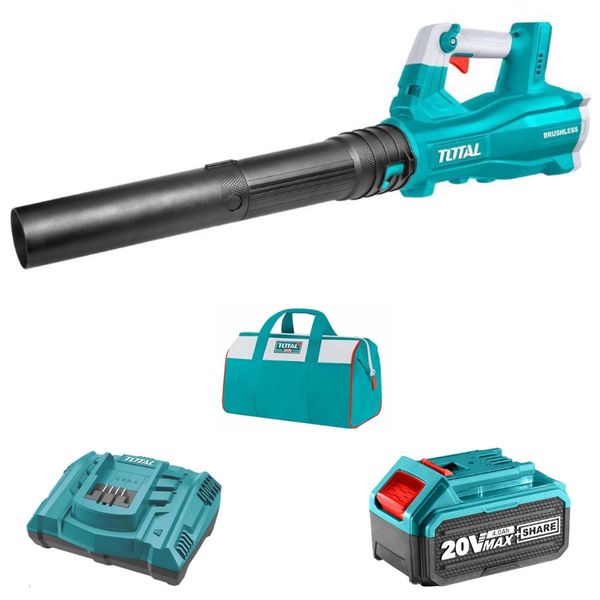 Total Tools - Lithium - Ion Blower(20V) with 4.0Ah Battery, Charger and Bag