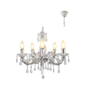 Eurolux - Odile Chandelier 5LT Acrylic Clear