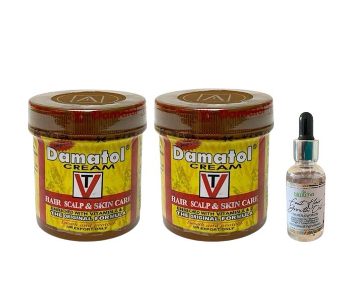 Damatol Hair and Scalp Treatment 55g - 2 Piece with Hair Growth Oil