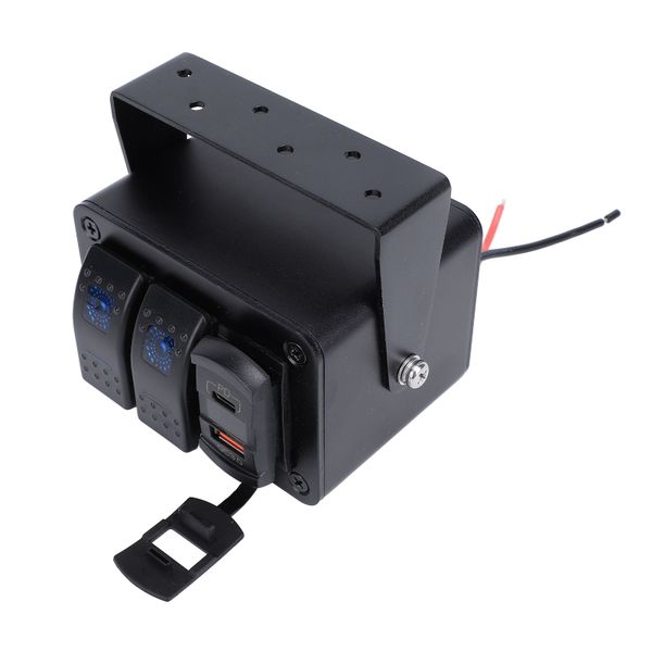 Dual Switch Box Voltmeter USB C QC