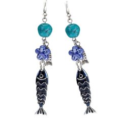Stylish Fish and Star Drop Earrings Alloy Jewelry