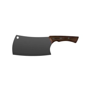 Tramontina 7" (18cm) Black Stainless Steel Blade Cleaver with Wooden Handle