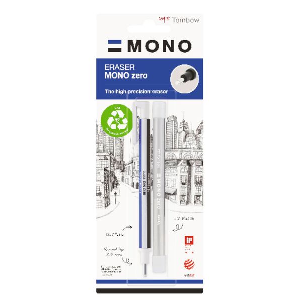 Tombow Mono Zero Precision Eraser Blister Pack - Round Tip