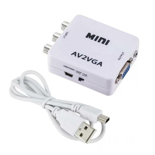 Mini AV To VGA FHD 1080P Plug &amp; Play Video Converter