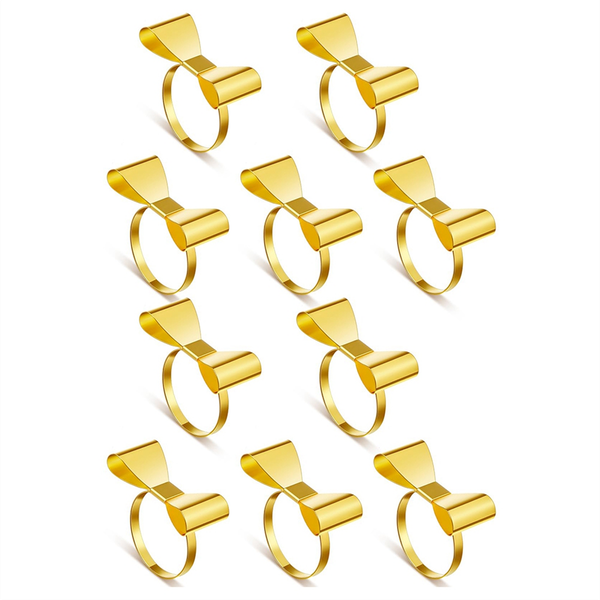 10 Pcs Bow Napkin Rings Gold Bowknot Napkin Rings Napkin Rings Metal