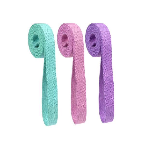 Set of 3 Long Resistance Fabric Loop Bands For Full Body Workout