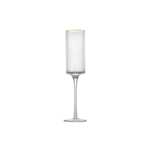 JAN - Opulent Champagne with Gold Rim Set of 2