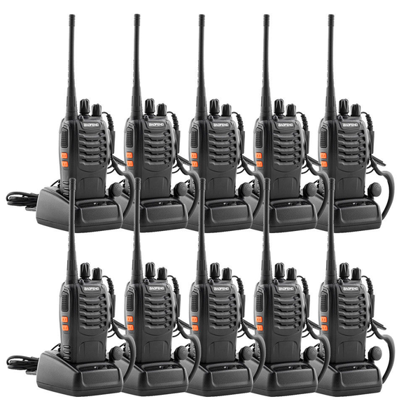 A2Z Baofeng 888S 16-Channel UHF 400-470MHz Walkie Talkie 2 Way Radio 10 Pcs
