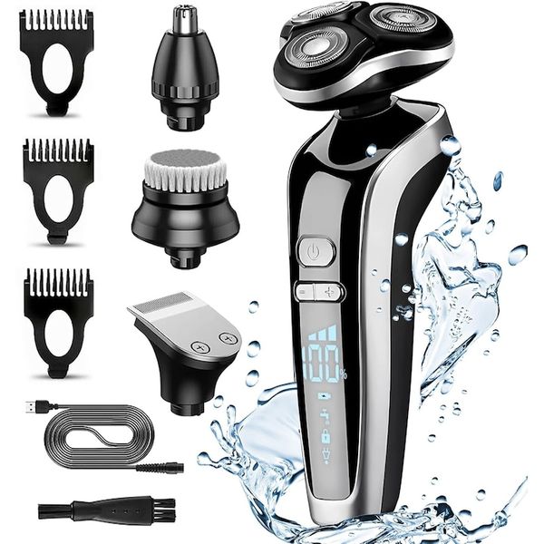 4 in 1 Electric shaver, 4 in 1 Smart LED display, beard and nose trimmer