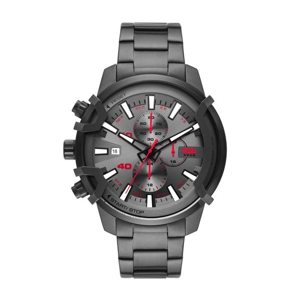 Diesel Griffed Mens Grey Stainless Steel Watch-DZ4586