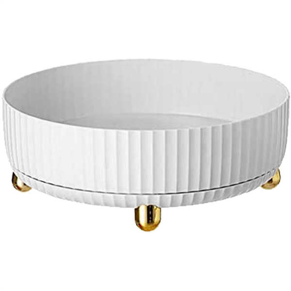 Rotatable Spice Holder Carousel Rack Pantry Cabinet Dresser White