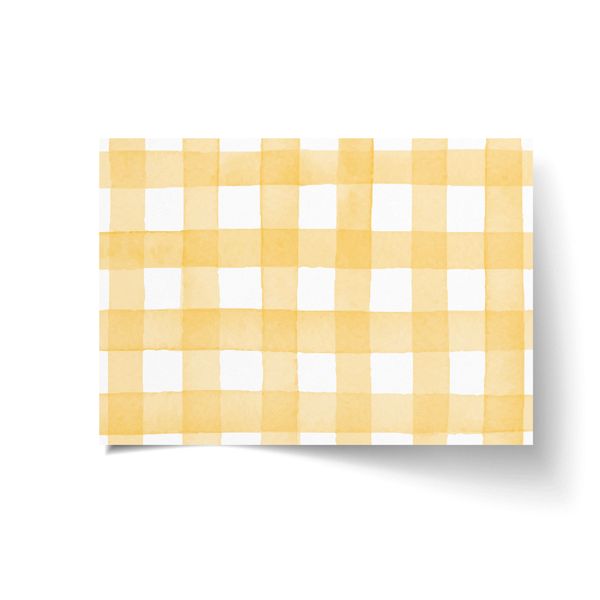 A3 Disposable Paper Placemat Set - Watercolor Gingham Yellow