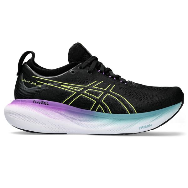 ASICS Women's GEL-NIMBUS 25 Road Running Shoes - Black/Glow Yellow