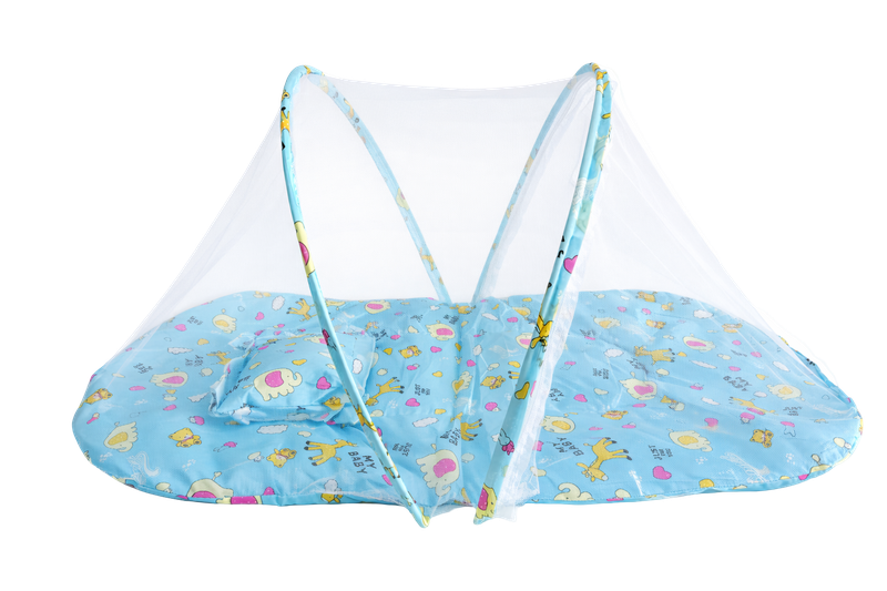 Portable Baby Bed with Mosquito Net &amp; Pillow - Foldable Travel Sleep Tent