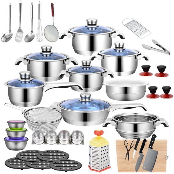 Capsuled Bottom Silver Stainless steel Non-Stick 50 Pot