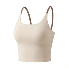 Women's Seamless Color Block Sports Tank Top - High Elasticity Yoga Bra