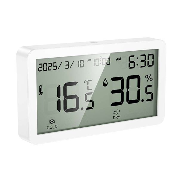 5-In1 Digital Thermo-Hygrometer Alarm Clock Temperature Humidity Monitor PK