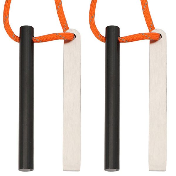 2PCS Portable Pocket Ferrocerium Ferro Rod Fire Starter Survival Tool