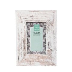 Bulk Pack x 4 White Stressed Wooden Picture Frame - 10x15cm