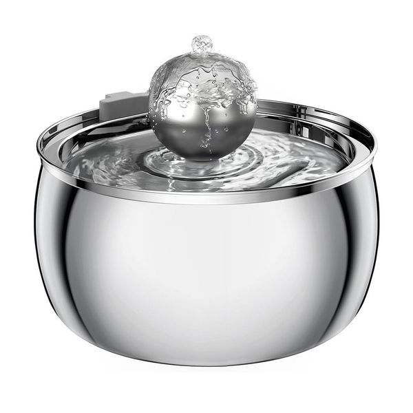 4.0L Automatic Stainless Steel Pet Water Fountain with Visible Water Level