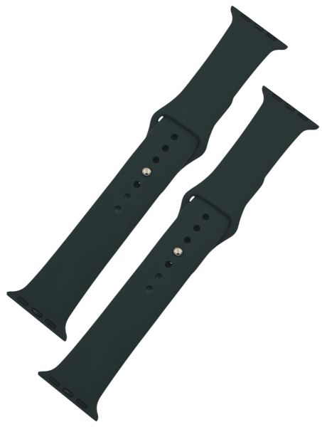 Dark Olive Silicone Straps Compatible With Apple Watch 38/40mm L - 2 Pack