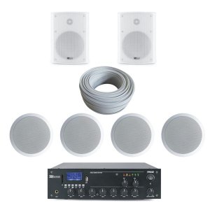Small Restaurant indoor and outdoor 2 zone background music sound system