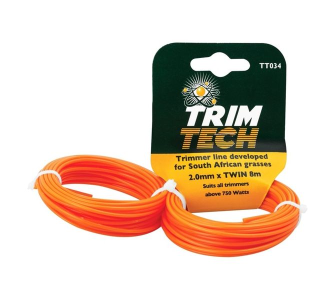 Trimmer Line 2 mm x 8 m Twin pack - Orange Dual Nylon Line