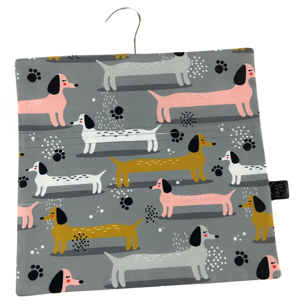 Grey Duchshund Washing Pegs Bag