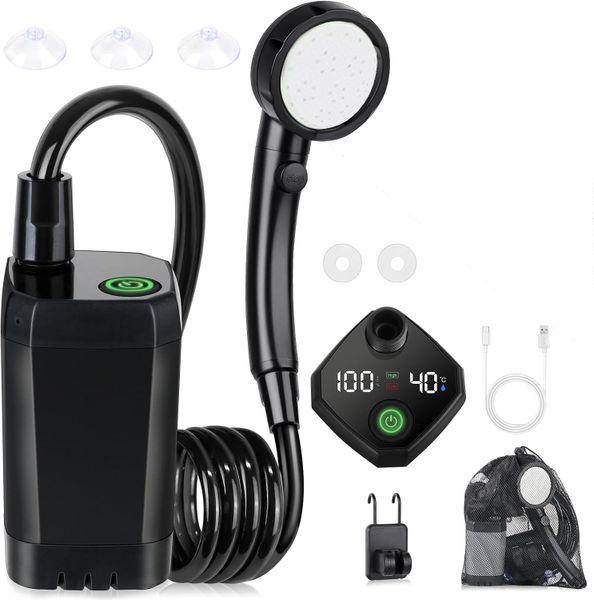 Portable Shower for Camping, Camping Shower with Intelligent LED Display