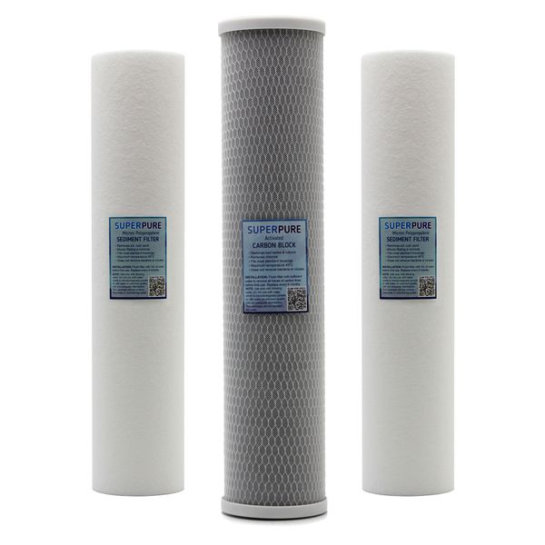 SUPERPURE 20 inch Big Blue Replacement Filter - Basic (Set of 3)