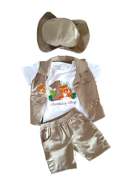 Little Leila - Tiger Safari Birthday Outfit