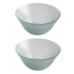 RICE BOWL - Elegant Hammered Glass Bowl Set (Pack of 2)