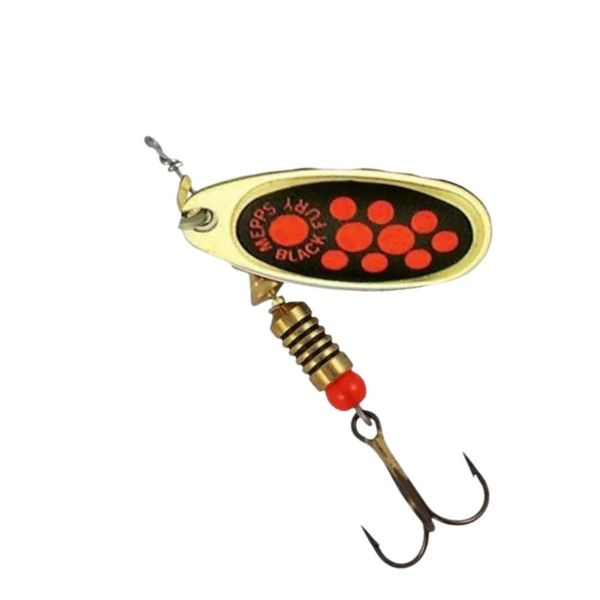 Mepps Black Fury Spinner Size 2 - Orange Dot / Gold Blade